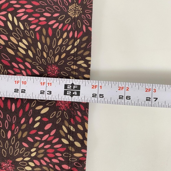 Talbots Shirt Womens 2X Brown Floral Print Long Sleeve V-Neck Knit Stretch USA - Picture 6 of 9